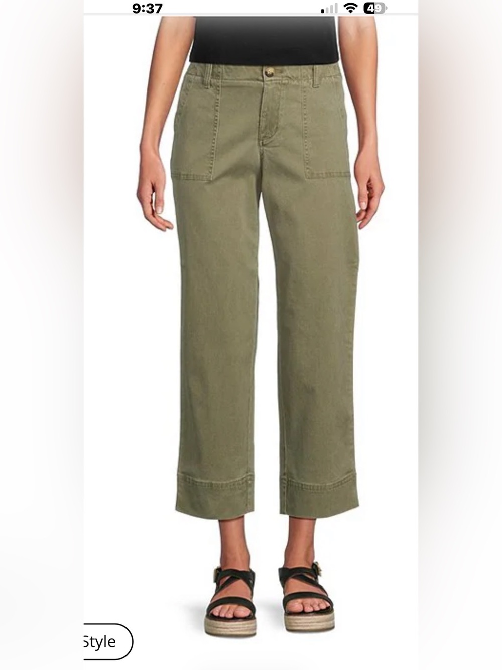 Tommy Bahama Green Wide-Leg crop utility pant